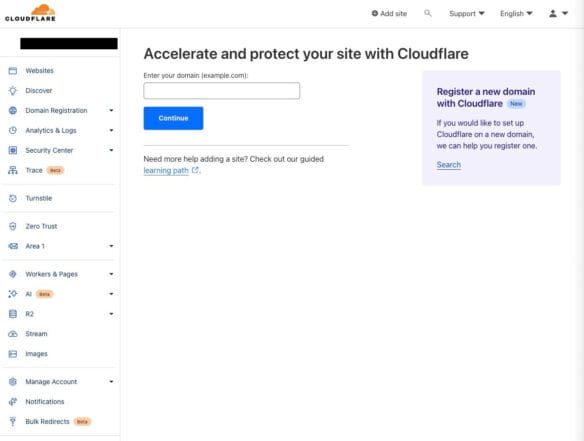 Dodawanie domeny do Cloudflare