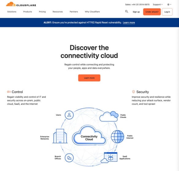 Strona WWW Cloudflare
