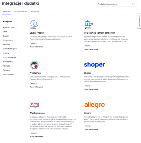 Integracje Fakturownia