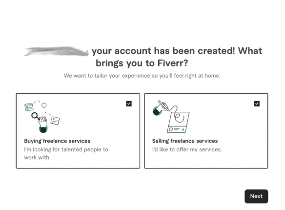 Typy kont na Fiverr