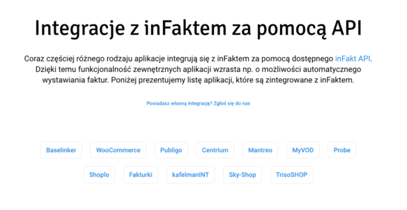 Integracje inFakt