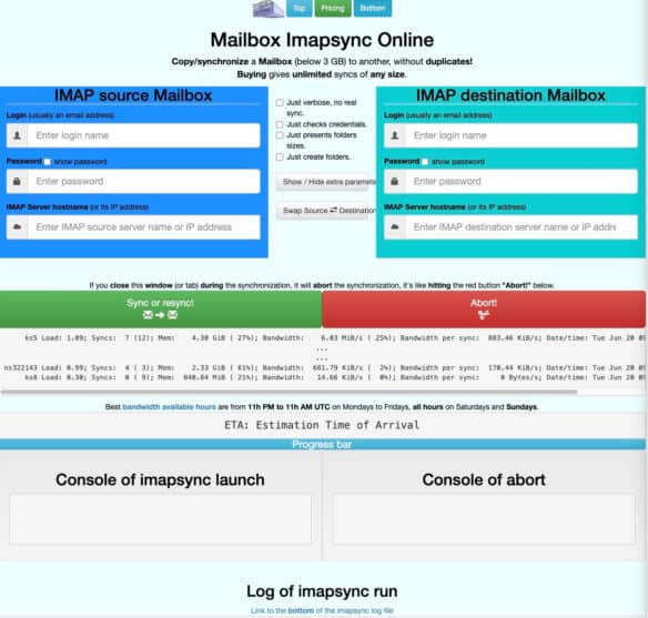 Mailbox Imapsync Online