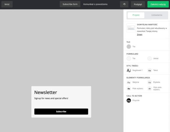 Tworzenie formularza rejestracyjnego w MailerLite - Wygląd