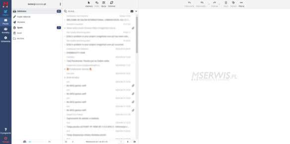 Webmail w MSERWIS - skrzynka pocztowa przez przeglądarkę