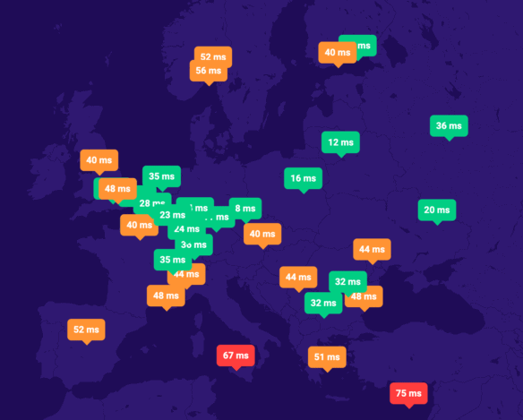 Benchmark serwerów DNS w Progreso - Europa