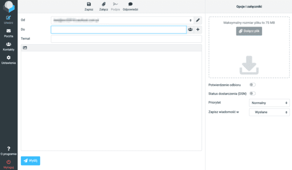 Webmail RoundCube - pisanie e-mail