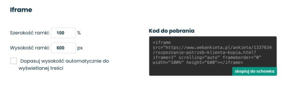 Iframe w Webankieta