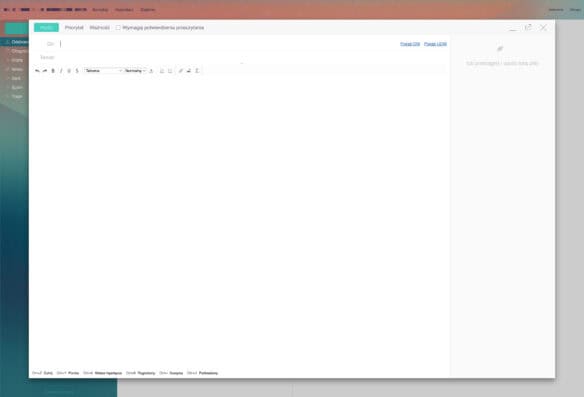 Webmail w Webh - nowa wiadomość