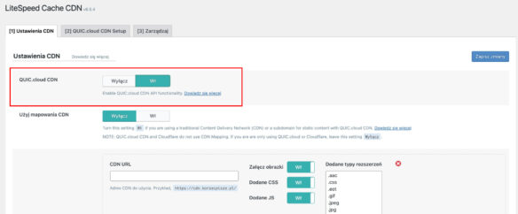 Włączanie LiteSpeed Cache CDN