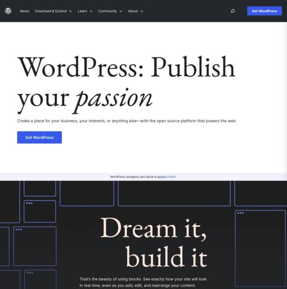 WordPress - strona główna